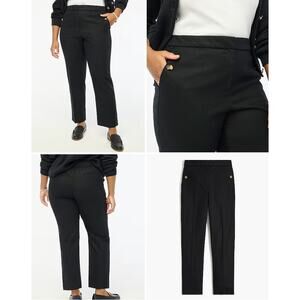 NWT J. CREW Factory Women Petite Elastic-Back Cotton-Linen Pant Size 4P Sailor